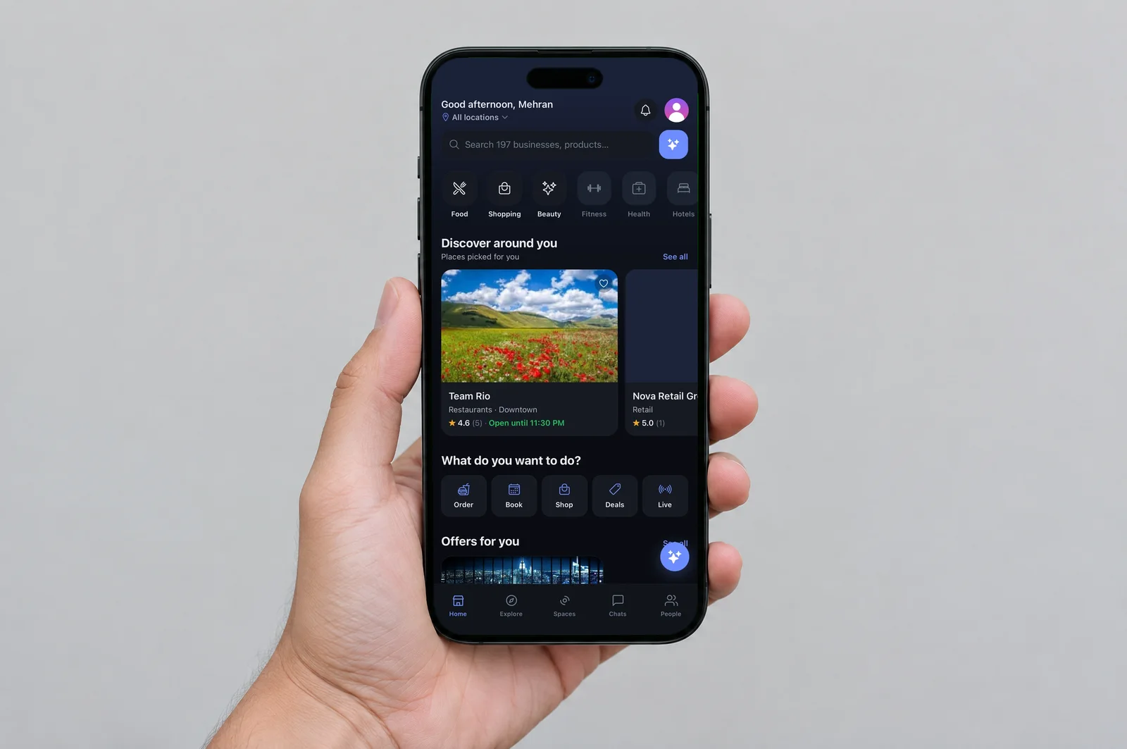 The KardoSpace home screen on a phone