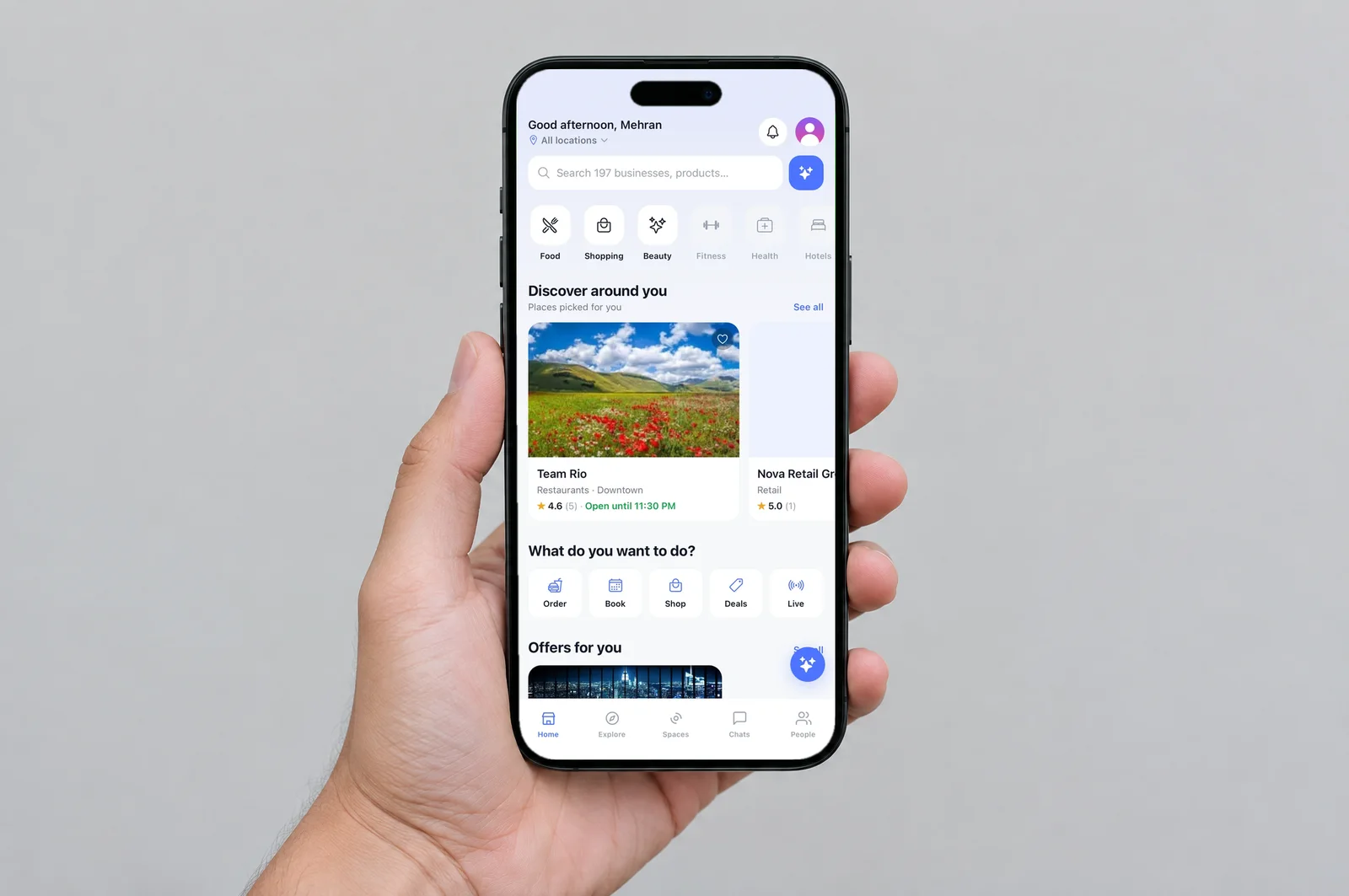 The KardoSpace home screen on a phone