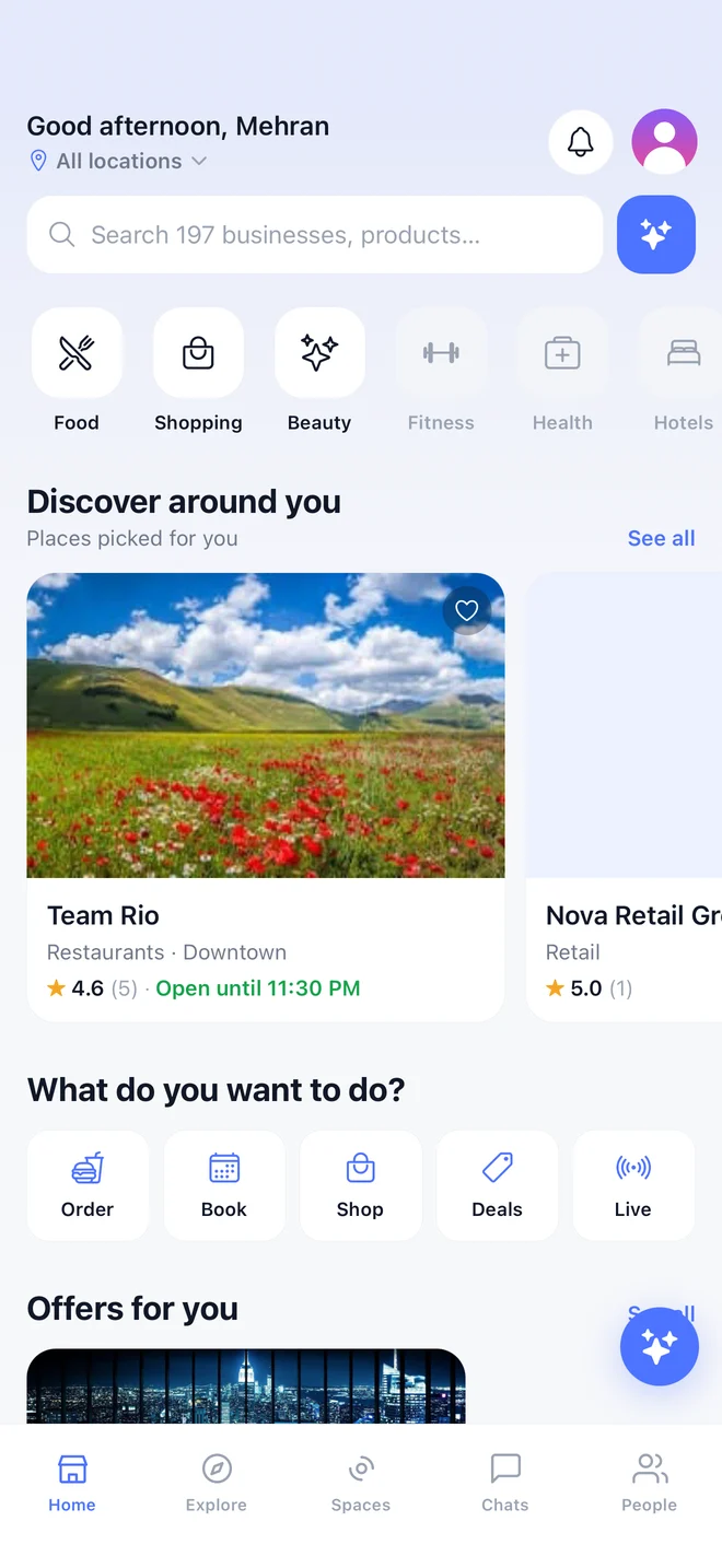 The KardoSpace home screen