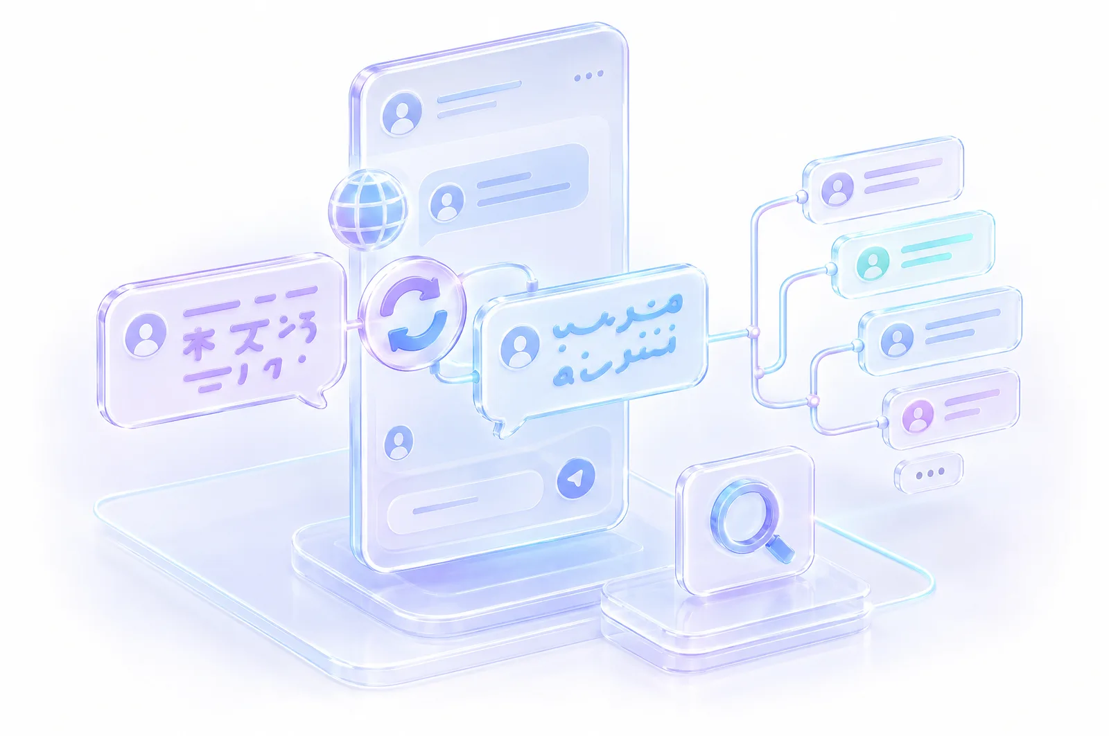 Translate, thread, mention, search.